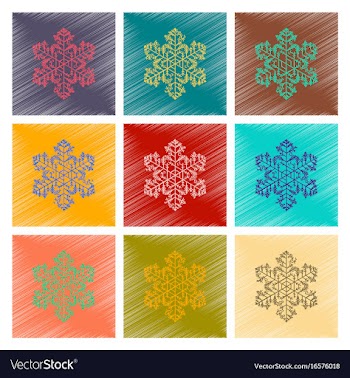 Assembly flat shading style snowflake vector image