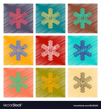 Assembly flat shading style snowflake vector image