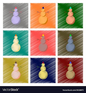 Assembly flat shading style snowman vector image