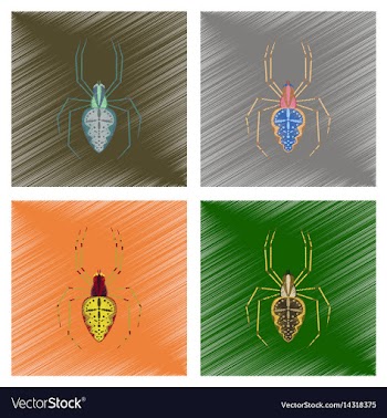 Assembly flat shading style spider vector image