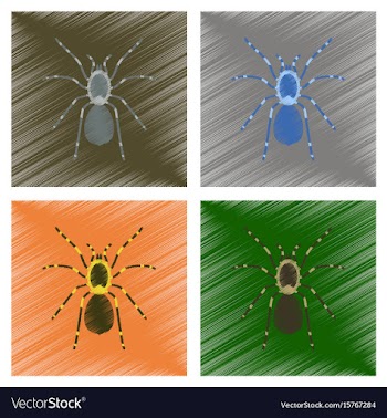 Assembly flat shading style spider vector image