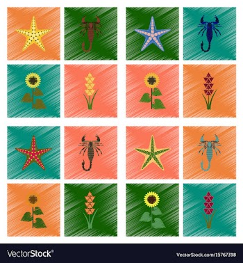 Assembly flat shading style starfish vector image