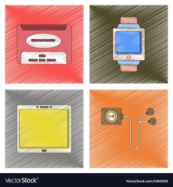 Assembly flat shading style tablet vector image