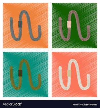 Assembly flat shading style worm vector image
