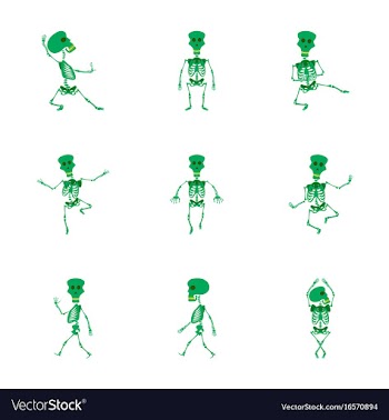 Assembly flat skeleton halloween monster vector image