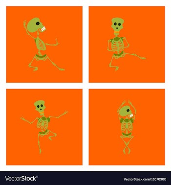 Assembly flat skeleton halloween monster vector image