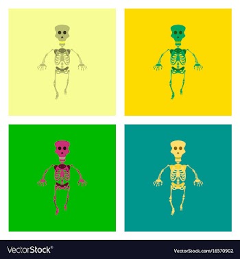 Assembly flat skeleton halloween monster vector image