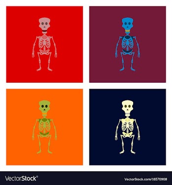 Assembly flat skeleton halloween monster vector image