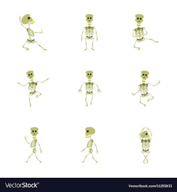 Assembly flat skeleton Halloween vector image
