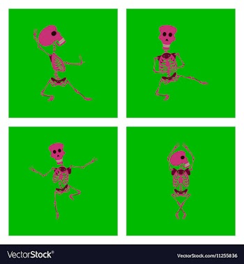 Assembly flat skeleton Halloween vector image