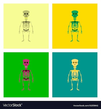 Assembly flat skeleton Halloween vector image