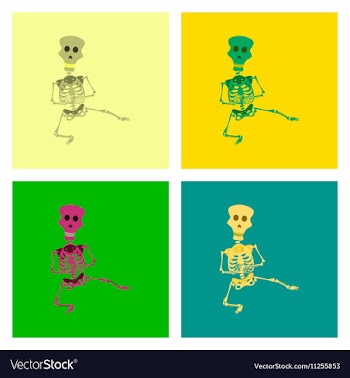 Assembly flat skeleton Halloween vector image