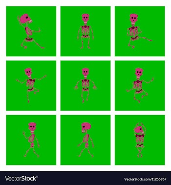 Assembly flat skeleton Halloween vector image