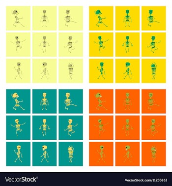 Assembly flat skeleton Halloween vector image
