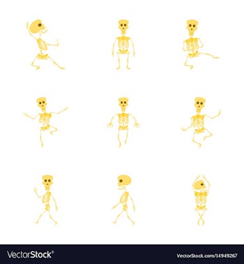 Assembly flat skeleton halloween vector image