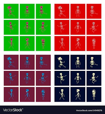 Assembly flat skeleton halloween vector image