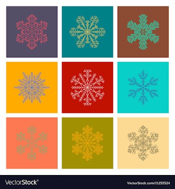 Assembly flat snowflake vector image