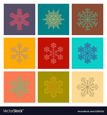Assembly flat snowflake vector image