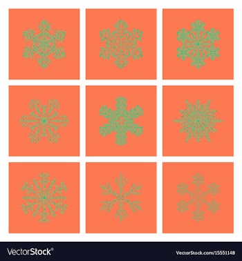 Assembly flat snowflake vector image
