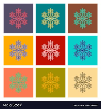 Assembly flat snowflake vector image