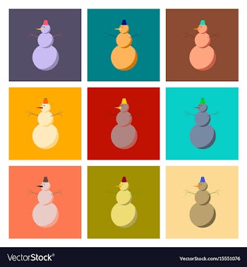 Assembly flat snowman vector image