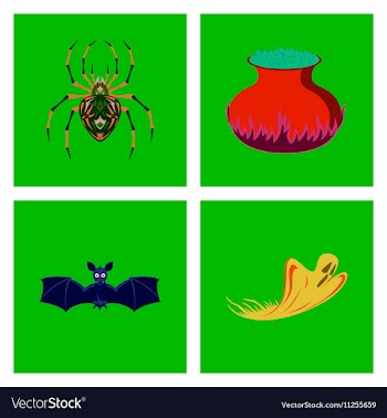 Assembly flat spider potion cauldron vector image