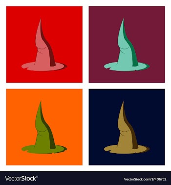 Assembly flat witch hat vector image