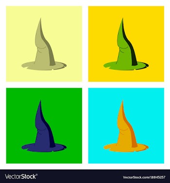 Assembly flat witch hat vector image