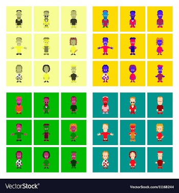 Assembly flat zombie family vector image