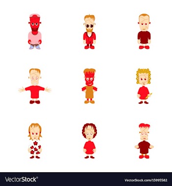 Assembly flat zombie family vector image
