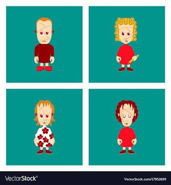 Assembly flat zombie family vector image