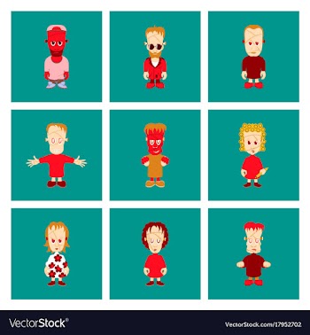 Assembly flat zombie family vector image