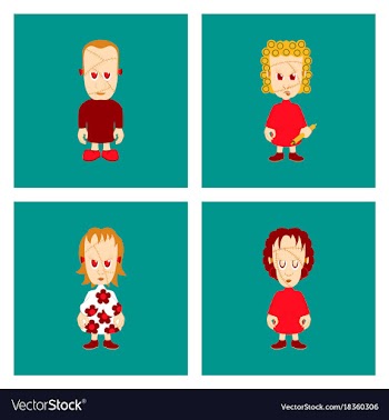 Assembly flat zombie family vector image