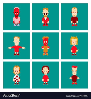 Assembly flat zombie family vector image