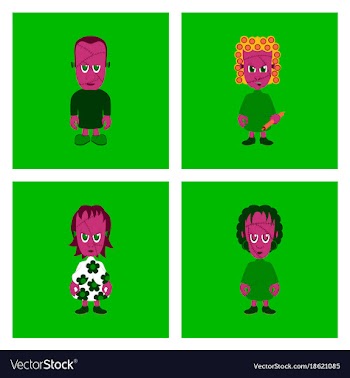 Assembly flat zombie family vector image