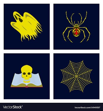 Assembly flat zombie men ghost spider vector image