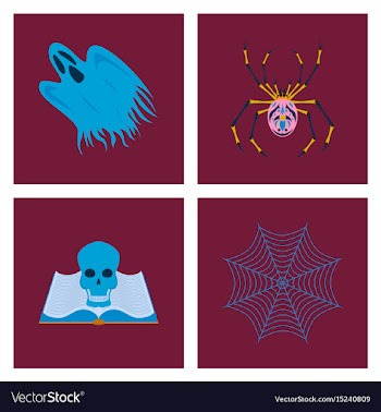 Assembly flat zombie men ghost spider vector image