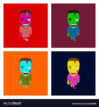 Assembly flat zombie men vector image