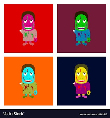 Assembly flat zombie men vector image