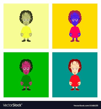 Assembly flat zombie woman vector image