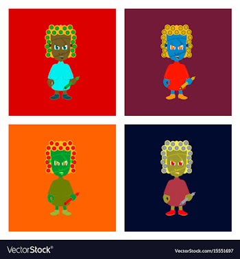 Assembly flat zombie woman vector image