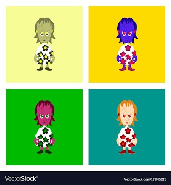 Assembly flat zombie woman vector image