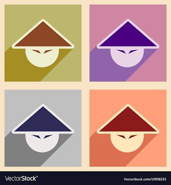 Assembly icons Japanese hats vector image