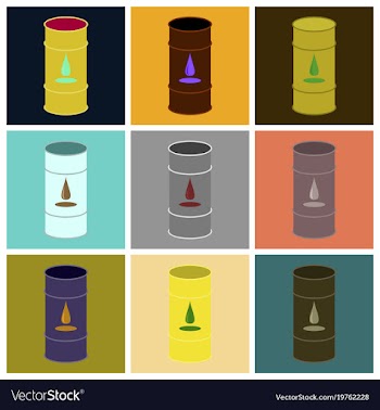 Assembly of flat icons barrel of oil vector image
