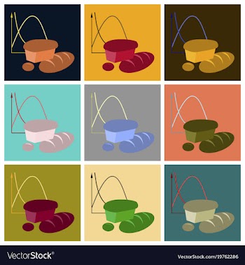 Assembly of flat icons bread chart vector image