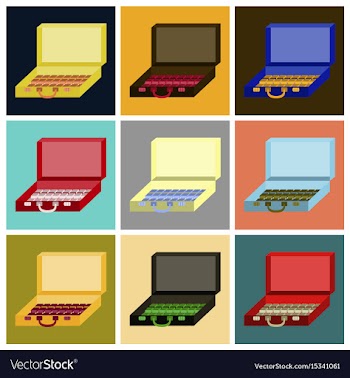 Assembly of flat icons case of money vector image