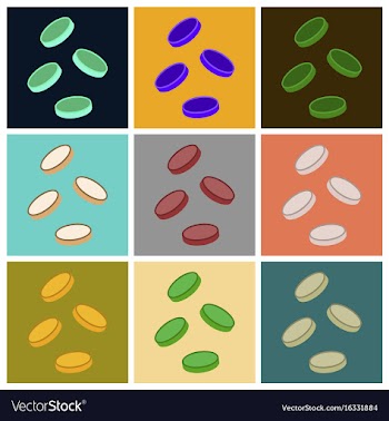 Assembly of flat icons coins vector image