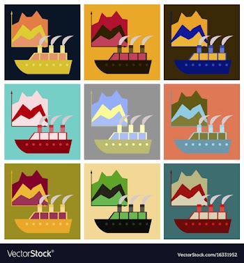 Assembly of flat icons cruise ship infographic vector image