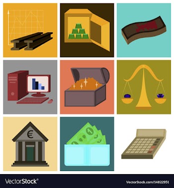 Assembly of flat icons economics business finance vector image