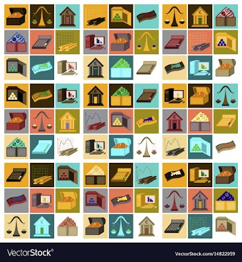 Assembly of flat icons economics business finance vector image